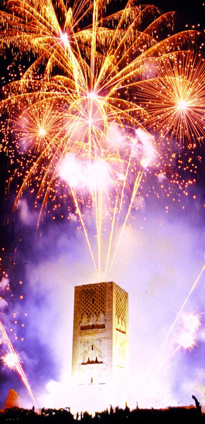 Photo Feu d'artifice pour les Fêtes du Royaume à Rabat, Maroc